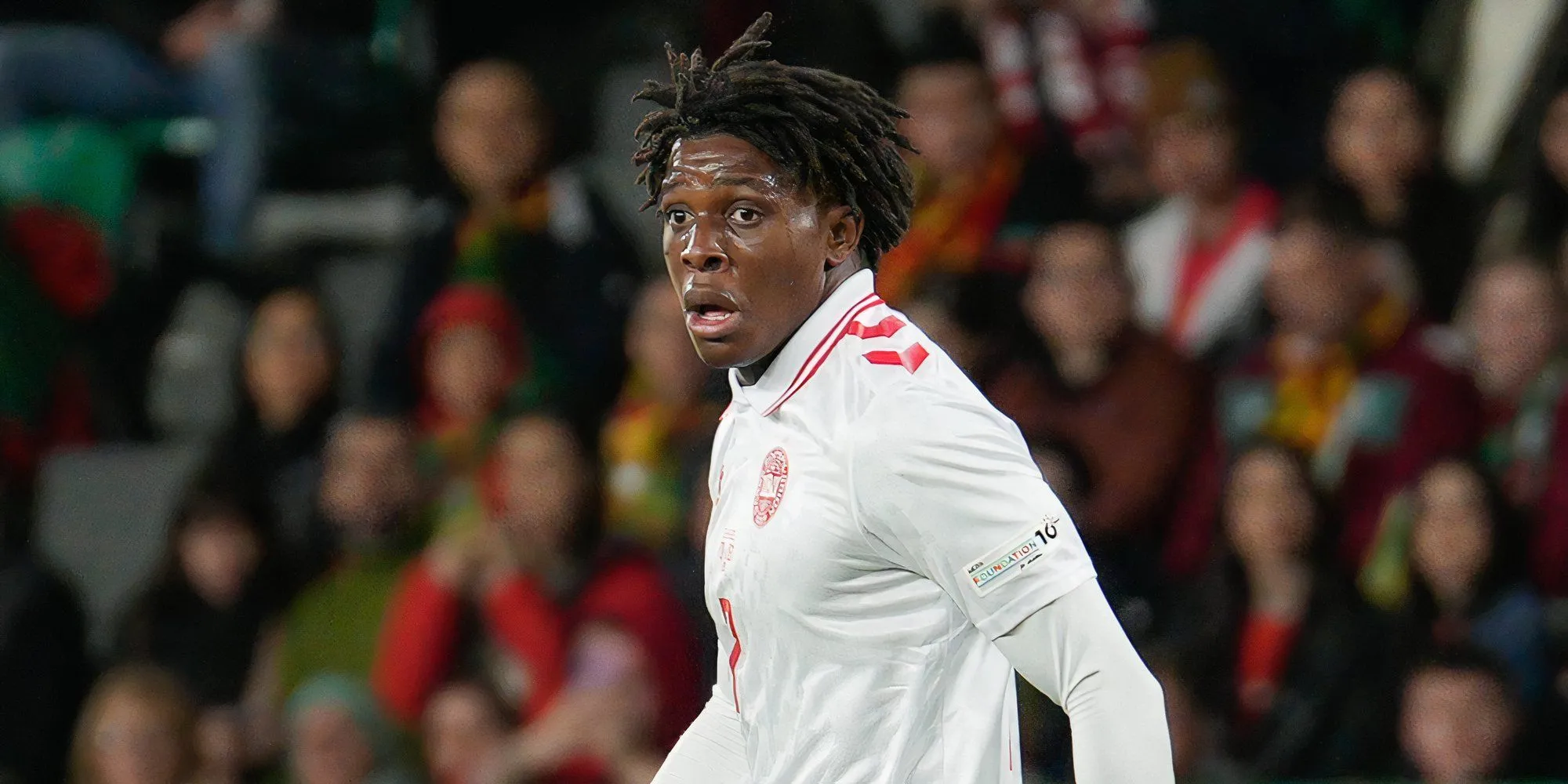 Hậu vệ cánh Patrick Dorgu trong màu áo Manchester United