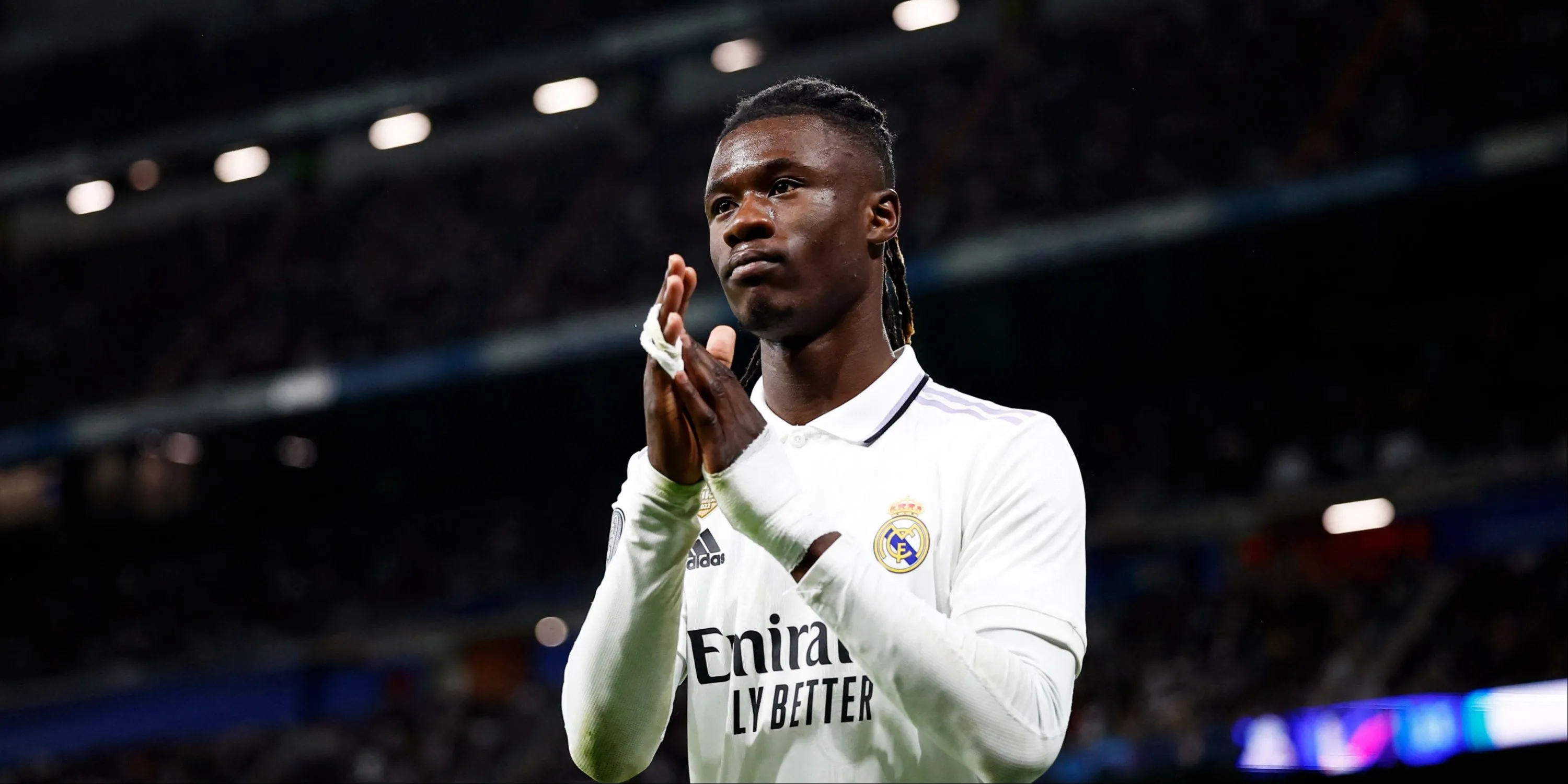 Tiền vệ Eduardo Camavinga của Real Madrid thi đấu trên sân