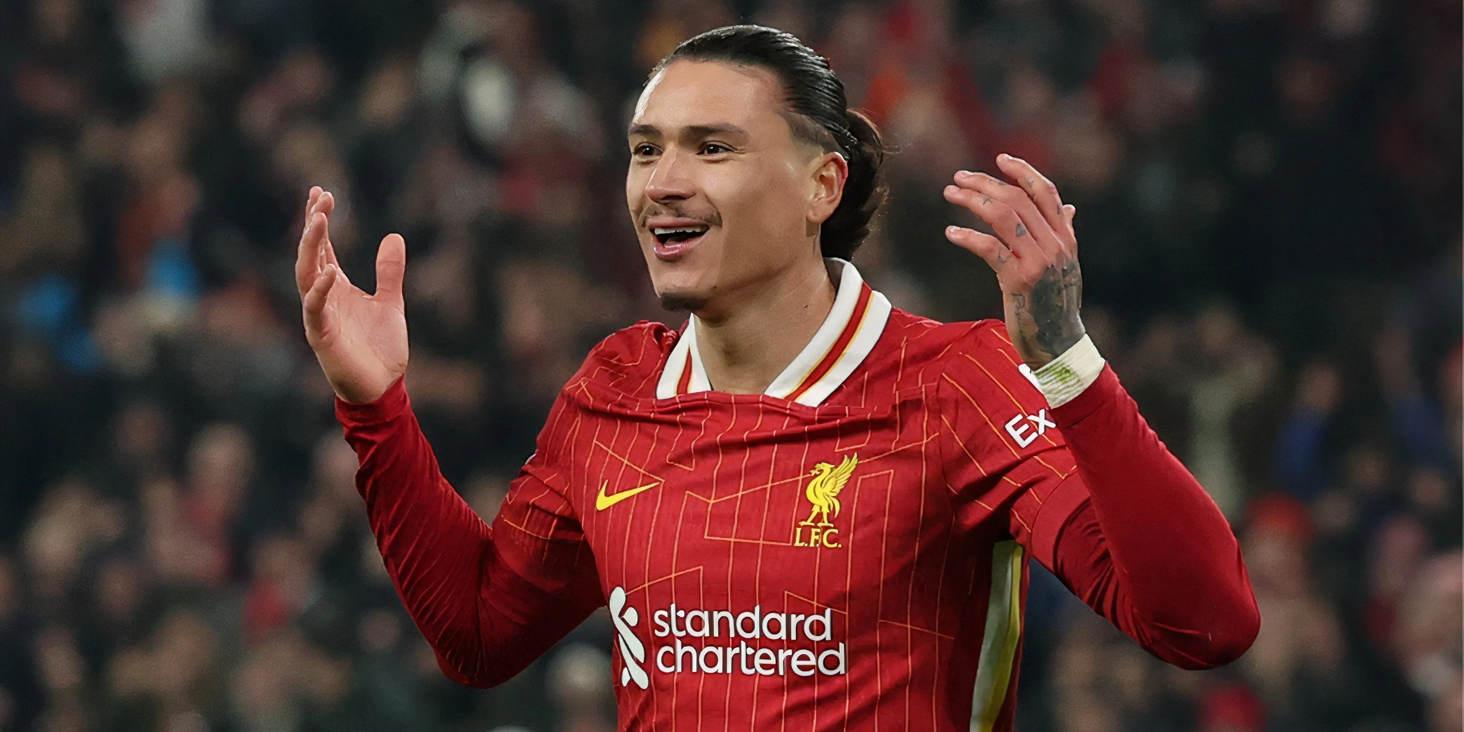 Darwin Nunez, tiền đạo sắp rời Liverpool sau ba mùa giải tại Anfield.