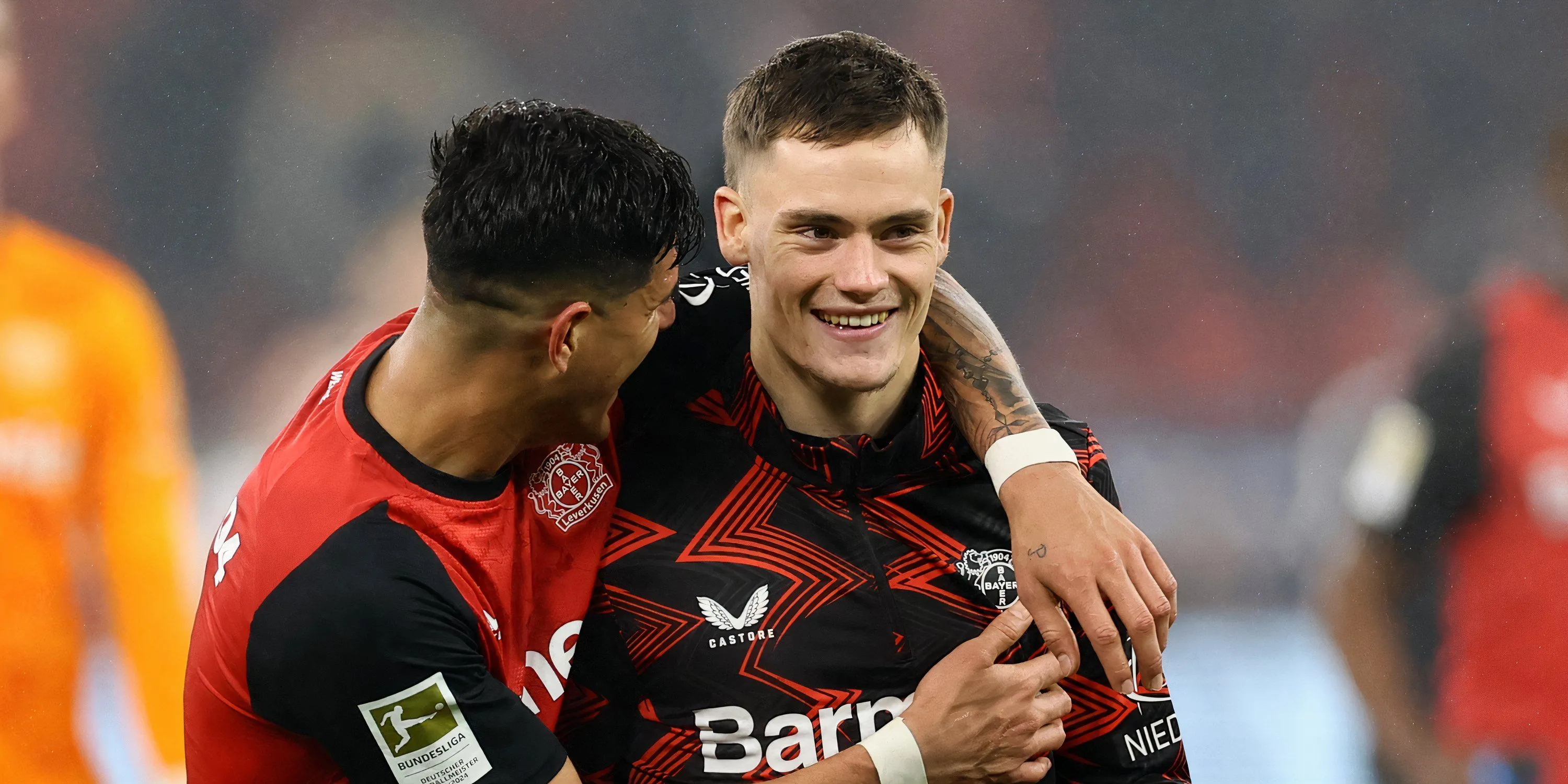 Florian Wirtz ăn mừng bàn thắng cho Bayer Leverkusen tại Bundesliga