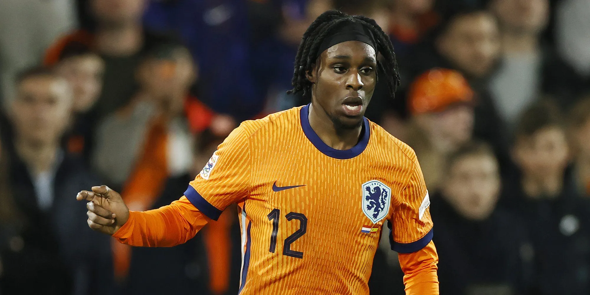 Hậu vệ Jeremie Frimpong, mục tiêu chuyển nhượng của Liverpool, trong màu áo Bayer Leverkusen
