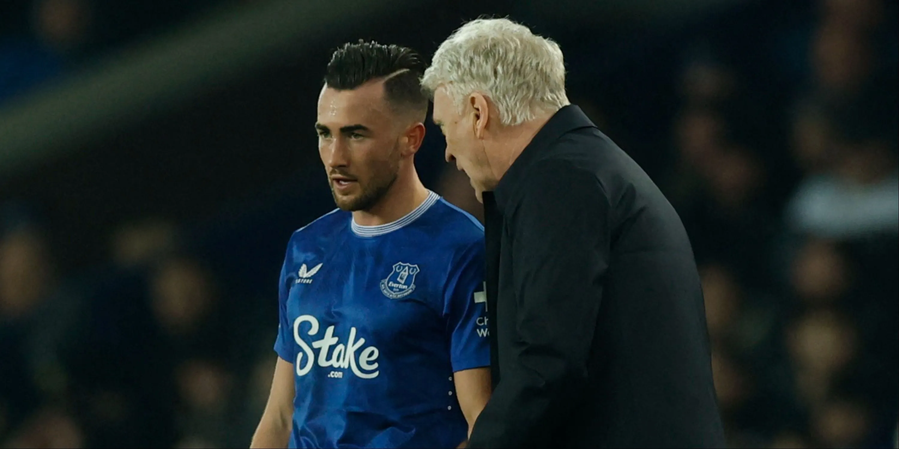 Huấn luyện viên David Moyes và cầu thủ Jack Harrison của Everton