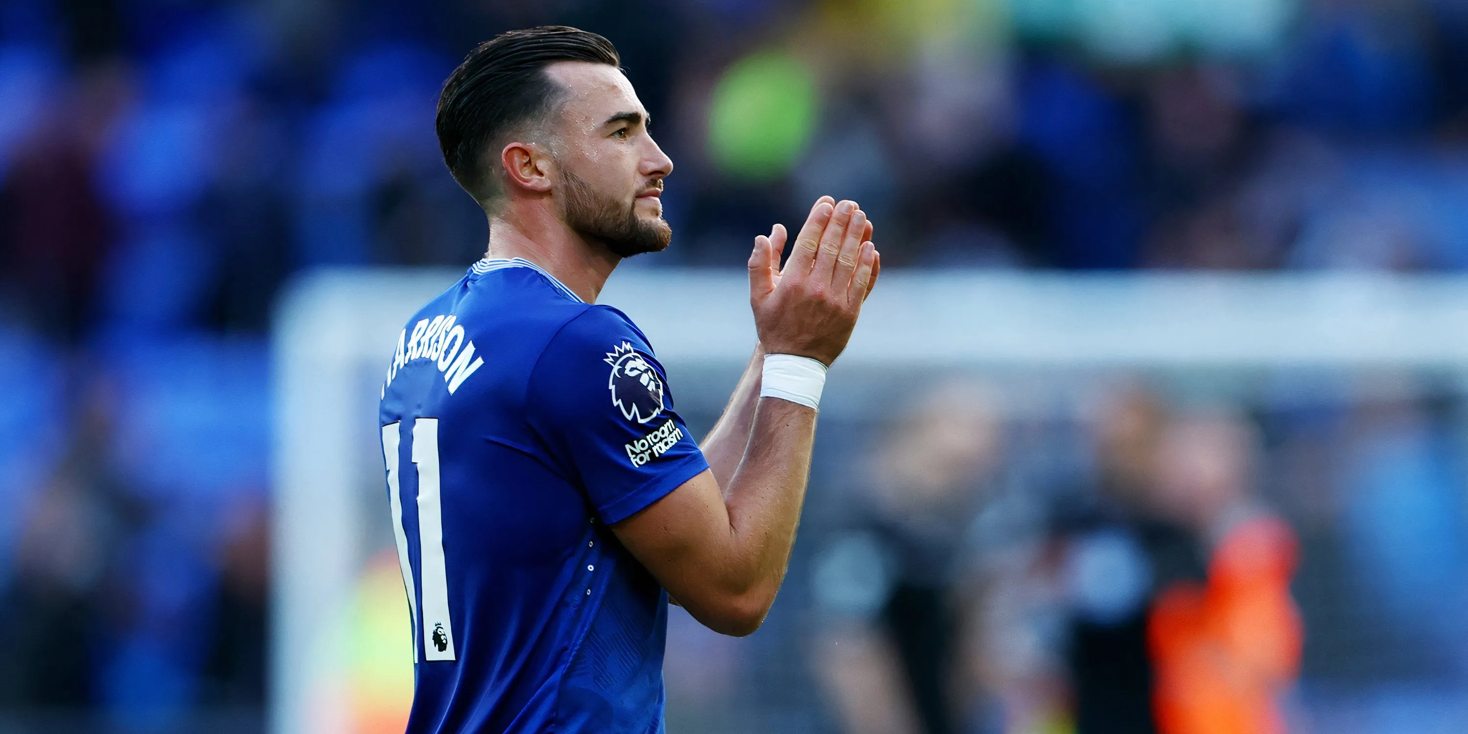Jack Harrison trong màu áo Everton thi đấu tại Premier League
