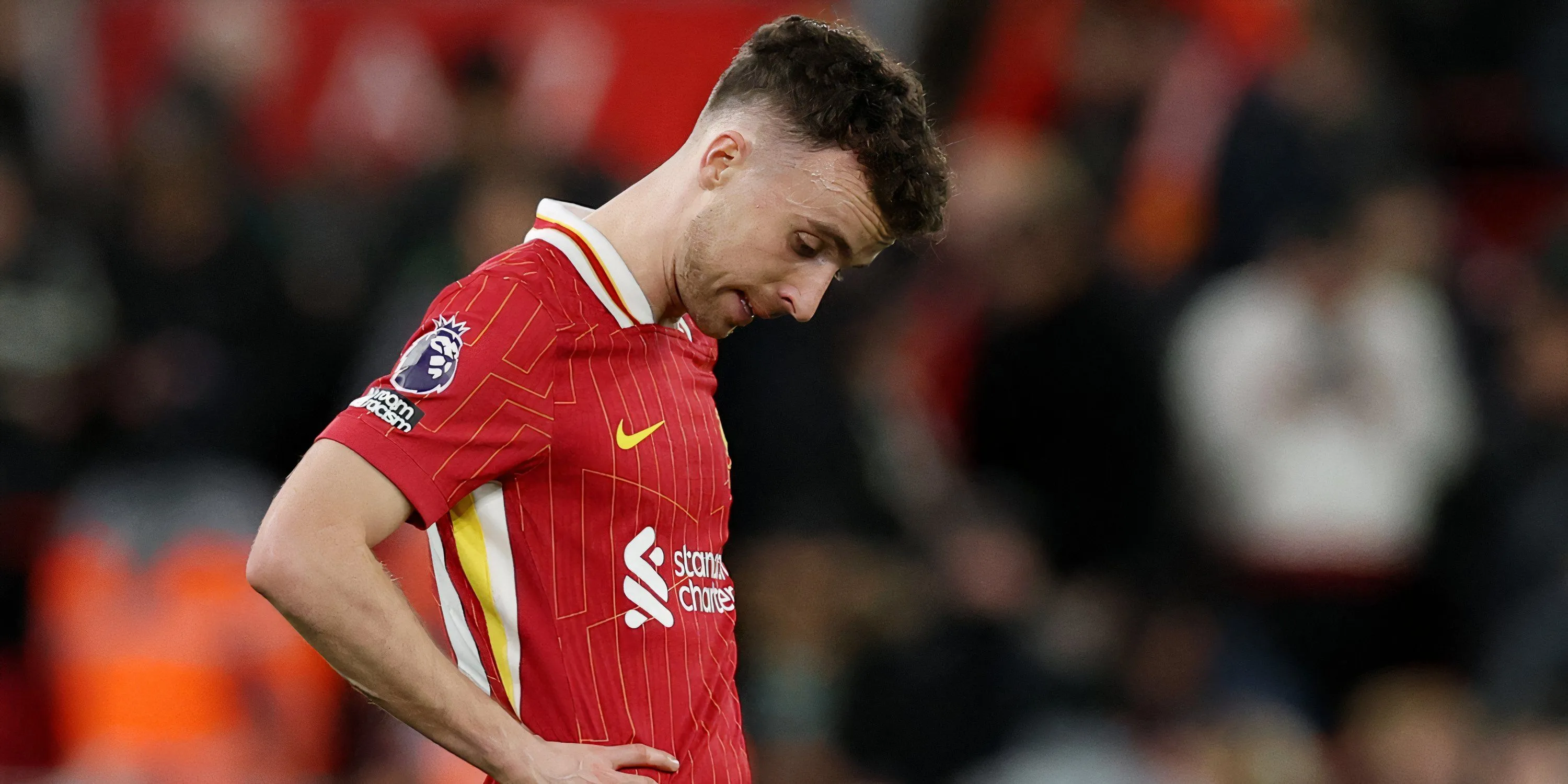 Tiền đạo Liverpool Diogo Jota trong một trận đấu mùa giải 2024-2025