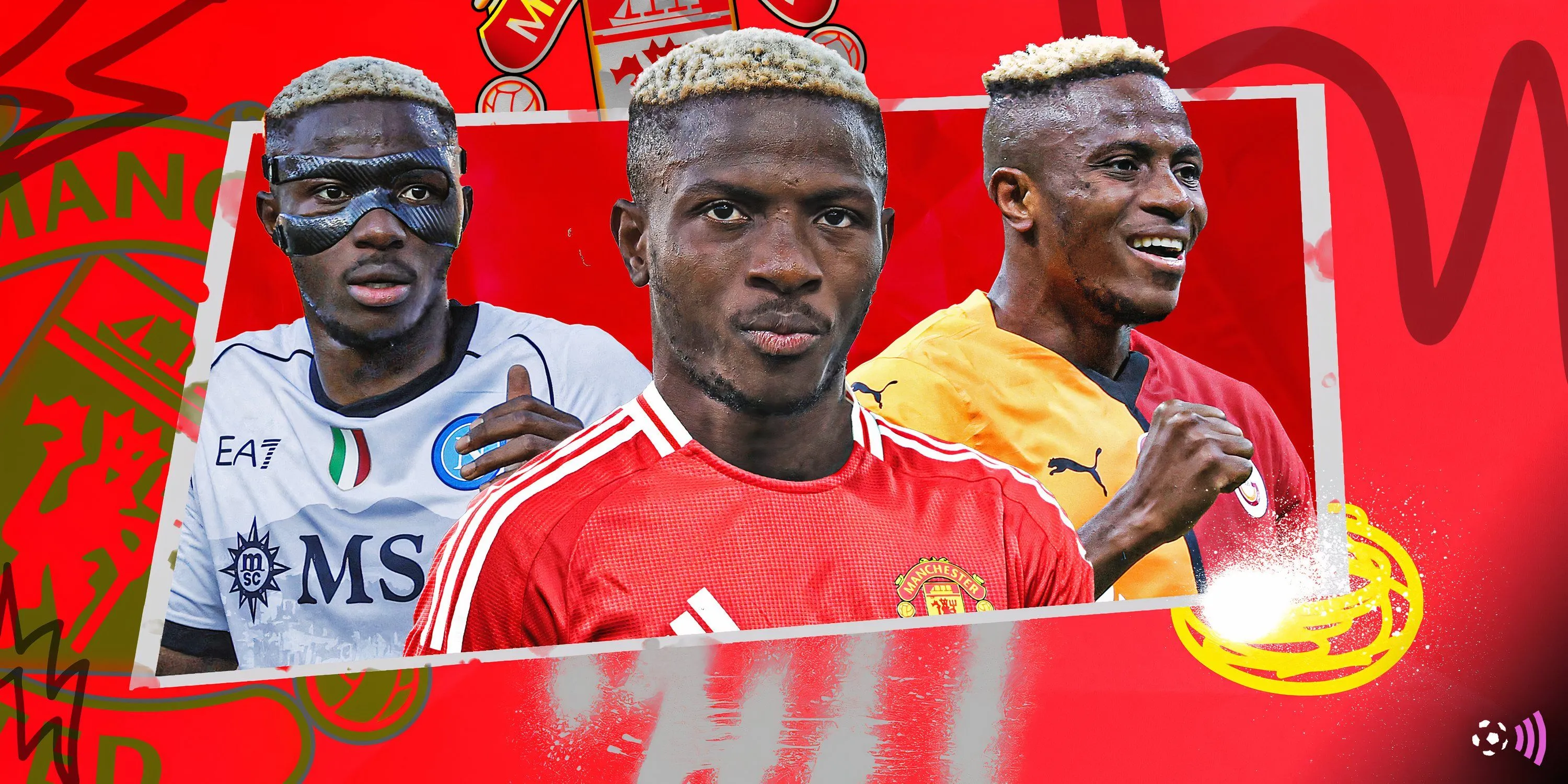 Victor Osimhen trong màu áo Napoli được liên kết với Manchester United