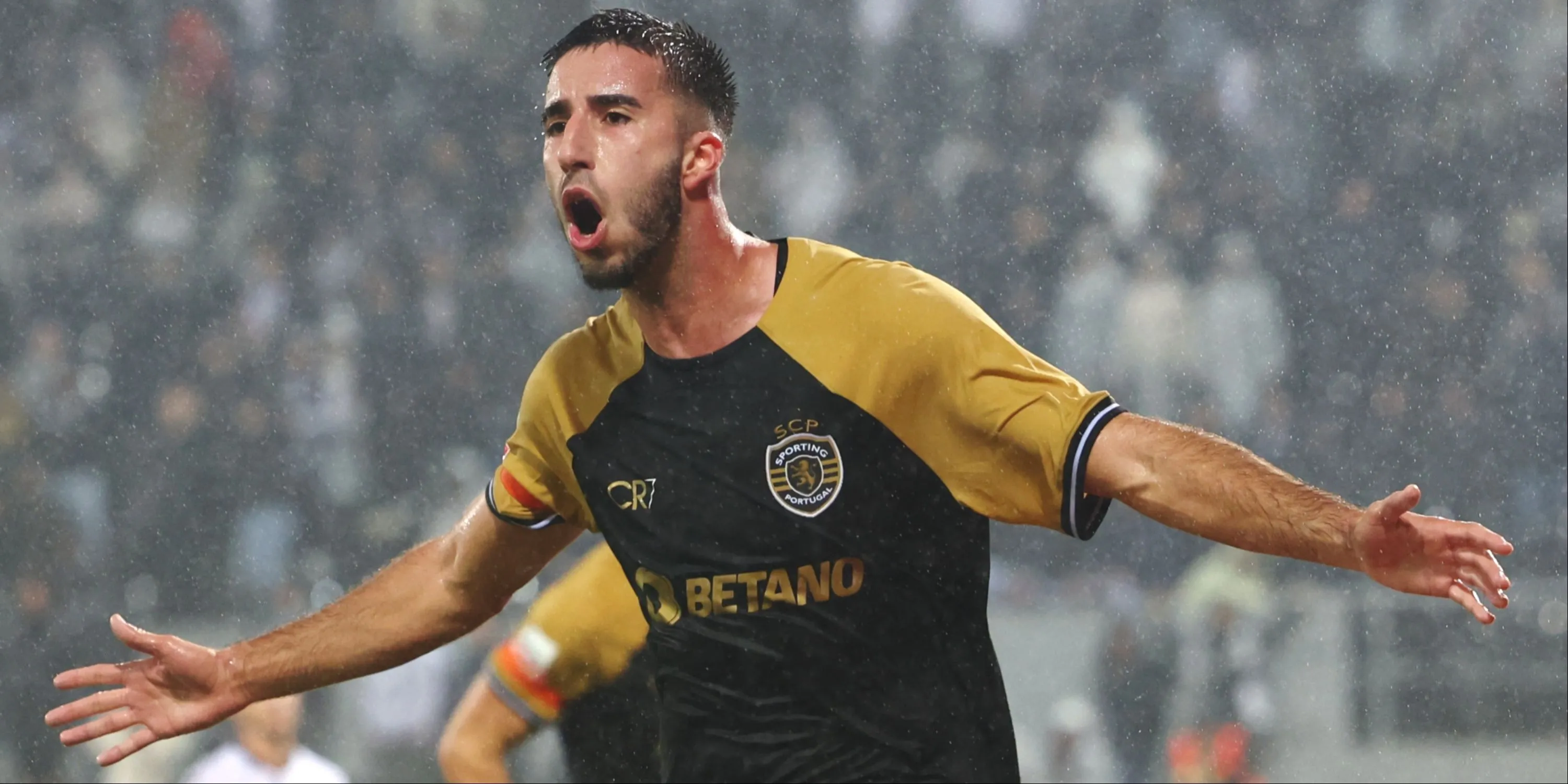 Goncalo Inacio ăn mừng bàn thắng cho Sporting Lisbon, mục tiêu chuyển nhượng của MU