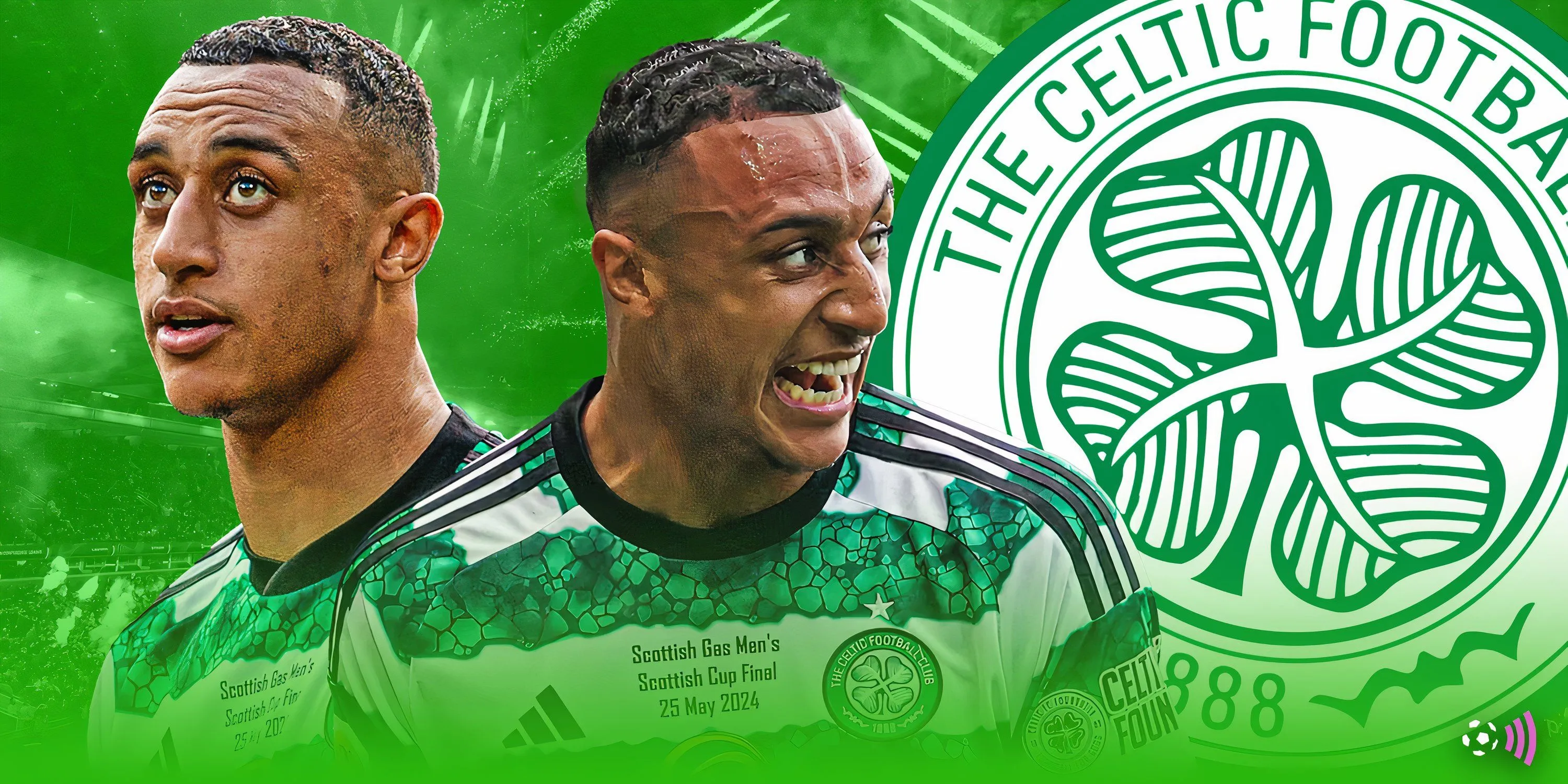 Adam Idah trong pha tranh chấp bóng cho Celtic