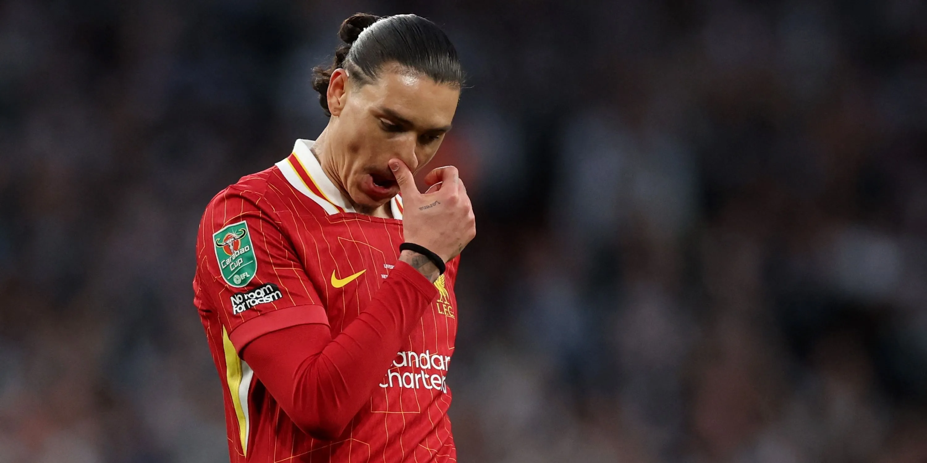 Darwin Nunez bày tỏ sự thất vọng trong trận đấu cho Liverpool