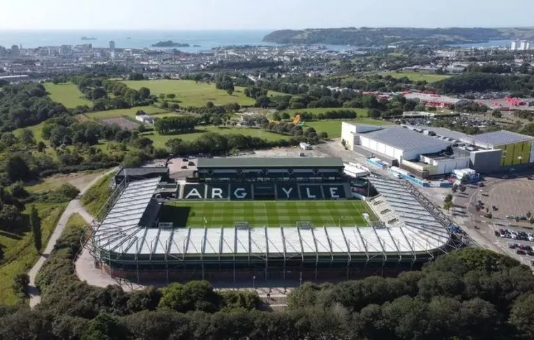 Góc nhìn từ trên cao của sân vận động Home Park
