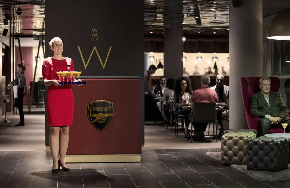 Khu vực hospitality sang trọng tại Emirates Stadium