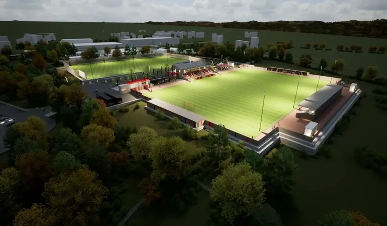 Mô phỏng 3D sân Truro Sports Hub mới của Truro City FC
