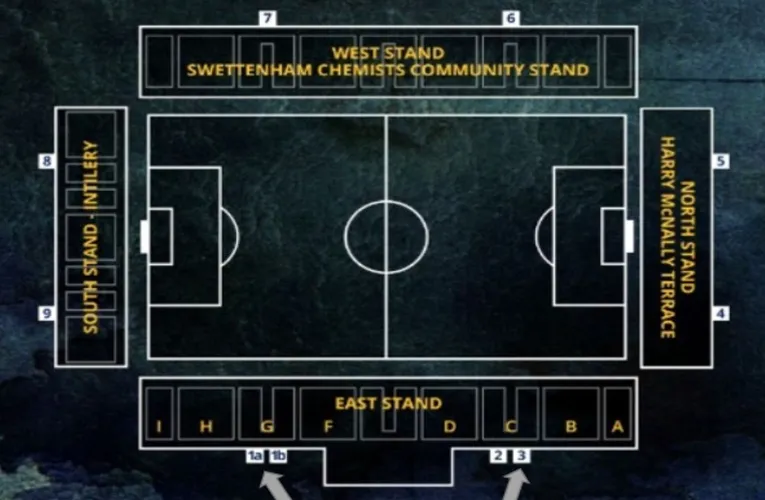 Sơ đồ bố trí chỗ ngồi và khán đài sân vận động Deva Stadium