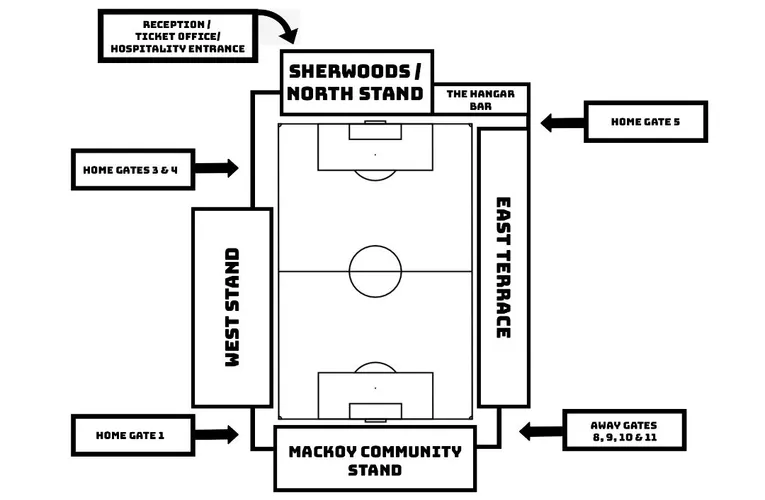 Sơ đồ bố trí khán đài sân Silverlake Stadium, Eastleigh