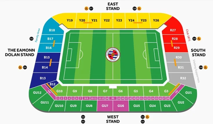 Sơ đồ chỗ ngồi chi tiết của Select Car Leasing Stadium