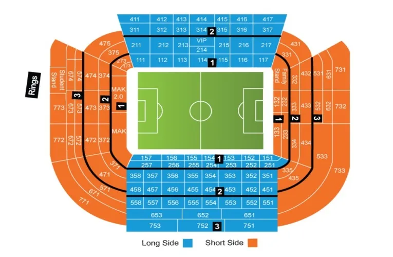 Sơ đồ chỗ ngồi chi tiết sân vận động Mestalla