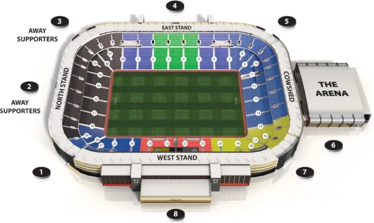 Sơ đồ chỗ ngồi chi tiết sân vận động Stadium MK