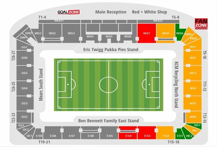 Sơ đồ chỗ ngồi chi tiết tại New York Stadium, giúp fan dễ dàng tìm vị trí khán đài.