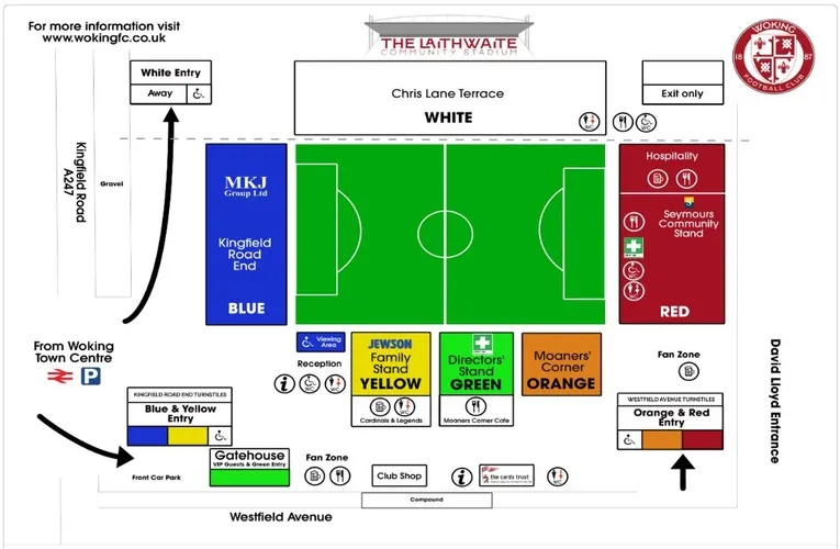Sơ đồ chỗ ngồi chi tiết tại Sân vận động Laithwaite Community Stadium (Kingfield)