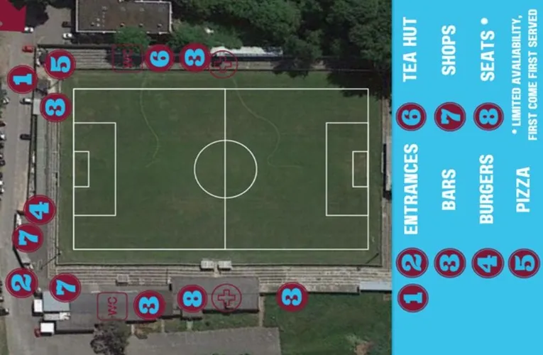 Sơ đồ chỗ ngồi sân The Meadow Chesham United