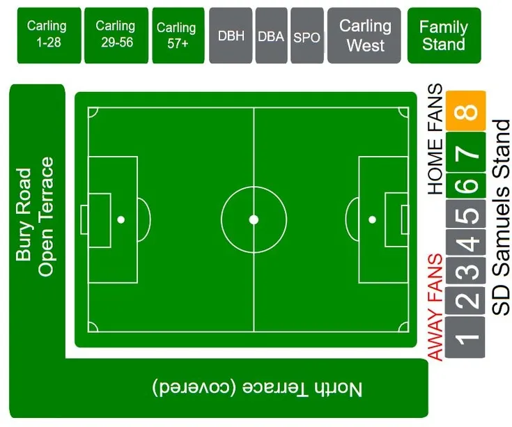 Sơ đồ chỗ ngồi sân Victoria Road của Dagenham &amp; Redbridge FC