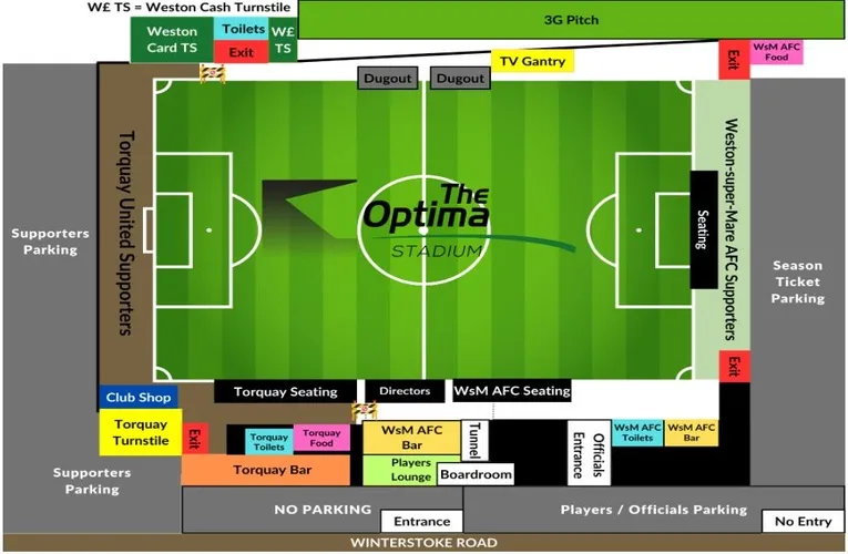 Sơ đồ chỗ ngồi và bố cục Sân Optima Stadium