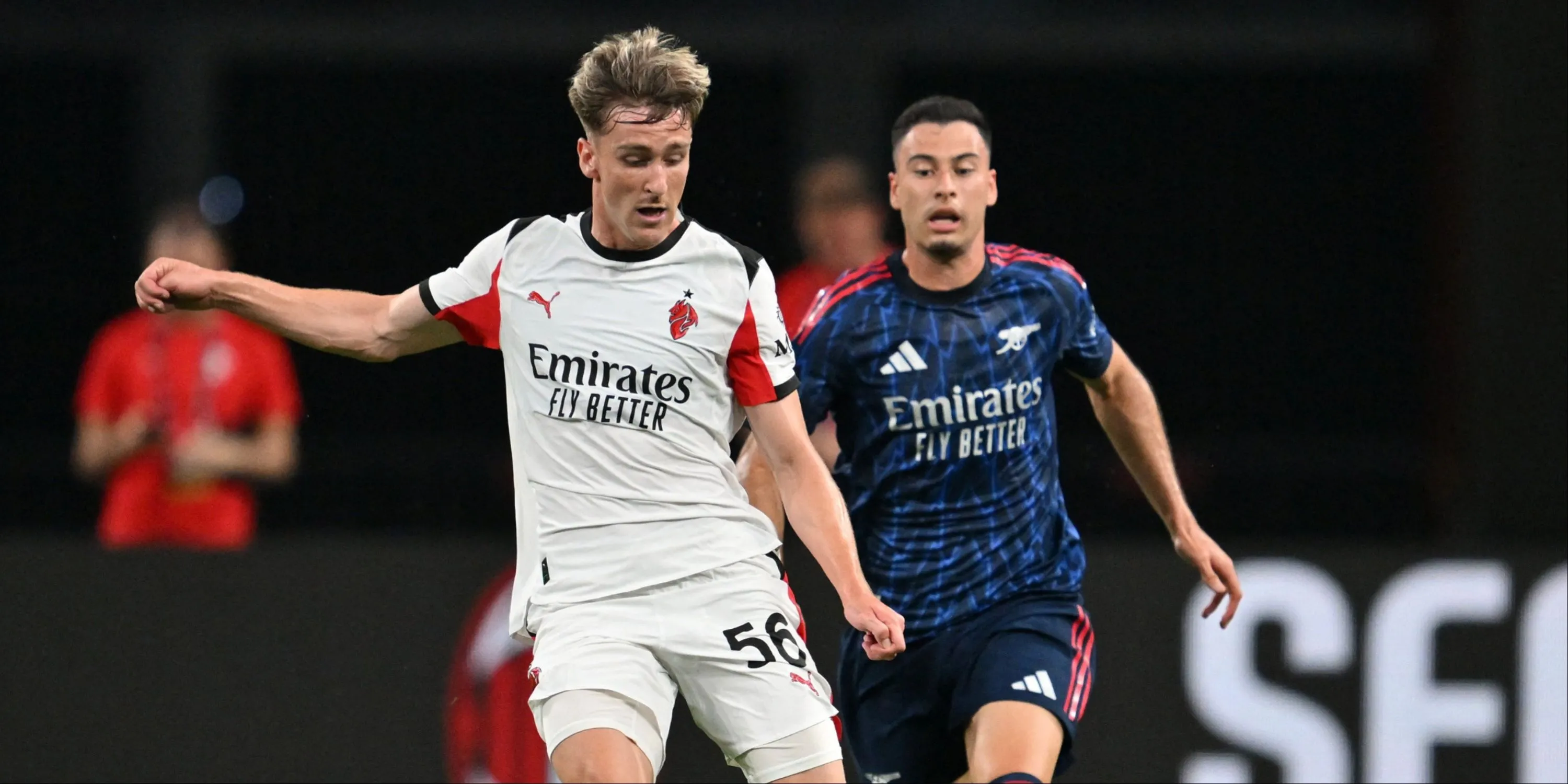 Tiền vệ cánh Gabriel Martinelli của Arsenal trong trận đấu giao hữu tiền mùa giải, với màn trình diễn không như kỳ vọng.