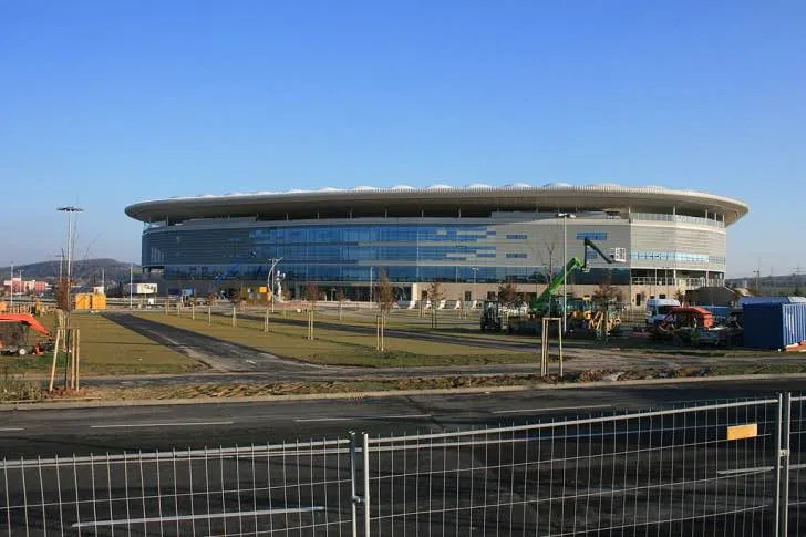 Toàn cảnh sân Rhein-Neckar-Arena nhìn từ xa