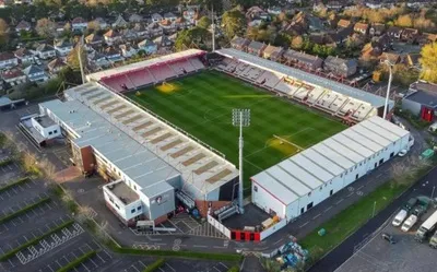 Toàn cảnh sân Vitality Stadium nhìn từ trên cao, sân nhà của AFC Bournemouth