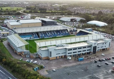 Tổng quan sân vận động JobServe Community Stadium, sân nhà của Colchester United nhìn từ trên cao