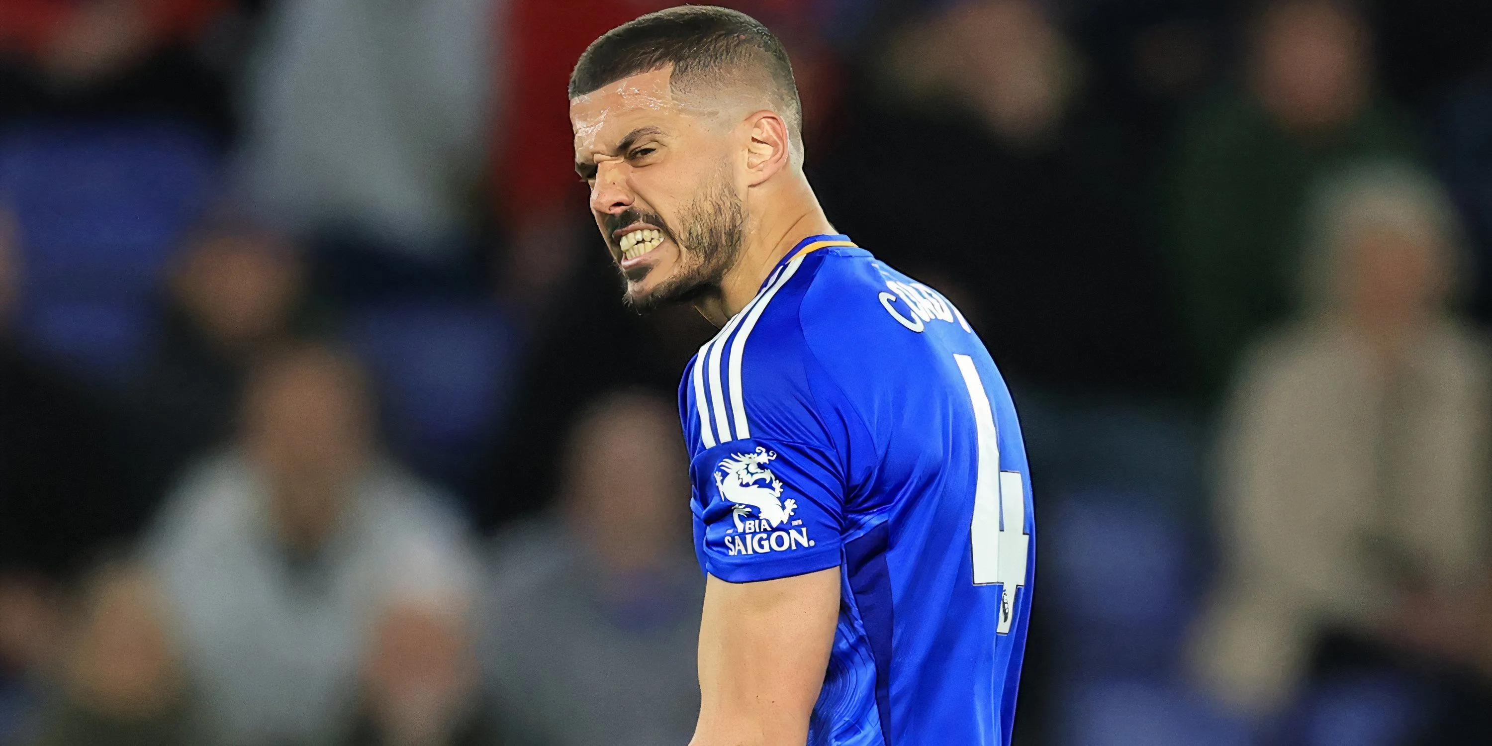 Trung vệ Conor Coady, mục tiêu của Rangers, trong màu áo Leicester City
