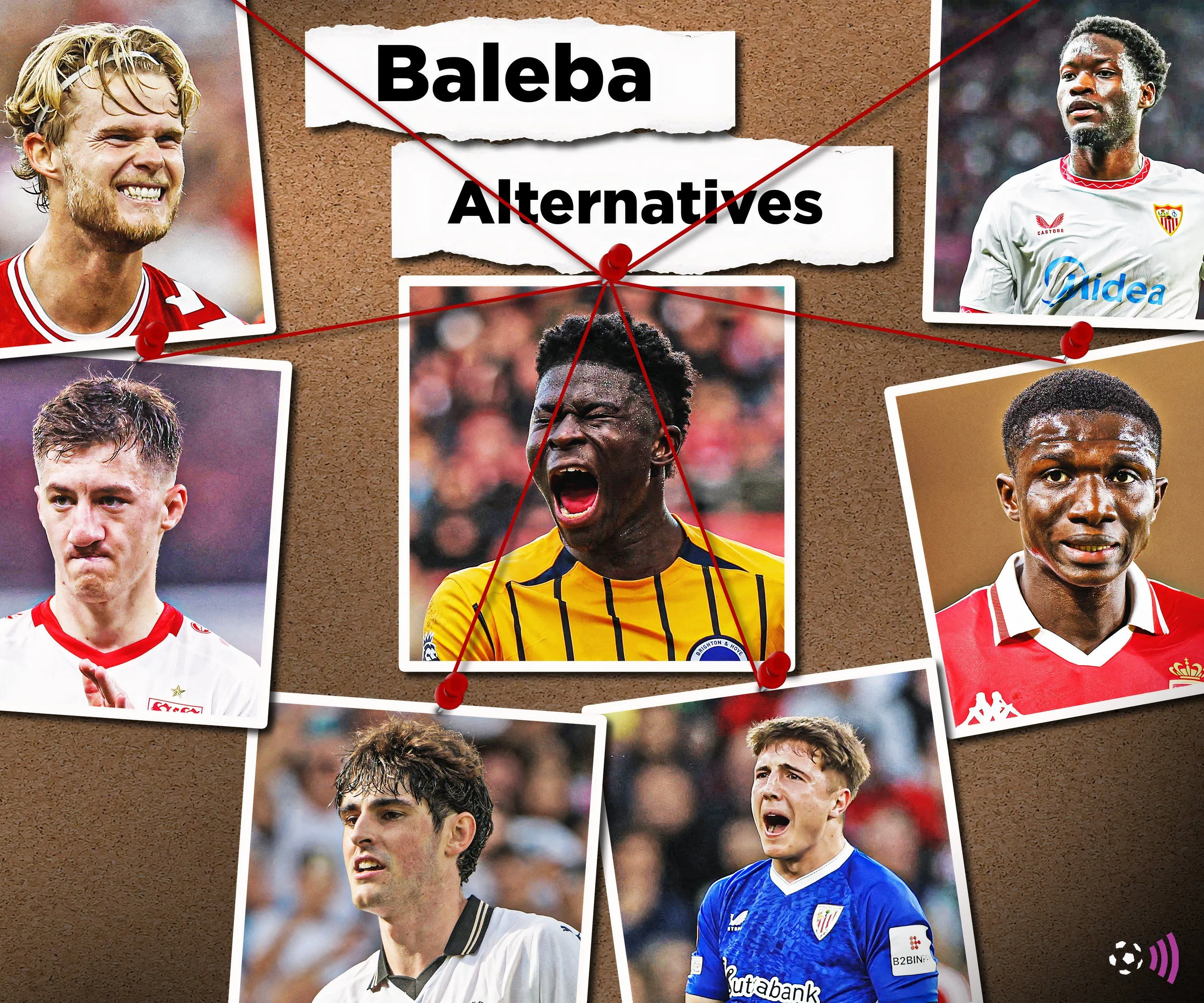 Các mục tiêu tiền vệ thay thế Carlos Baleba của Man Utd