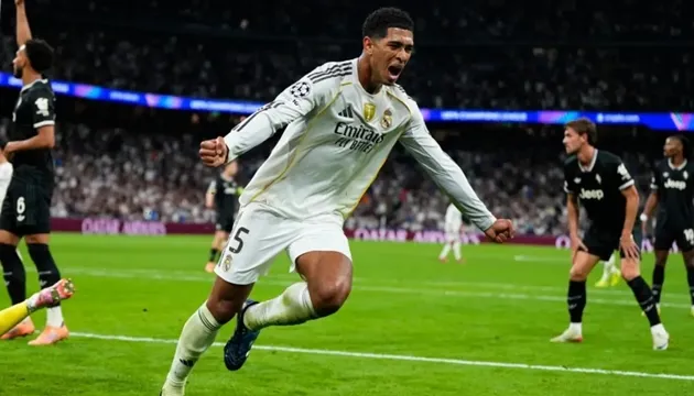 Jude Bellingham ghi bàn cho Real Madrid phút 57 trên sân Bernabeu