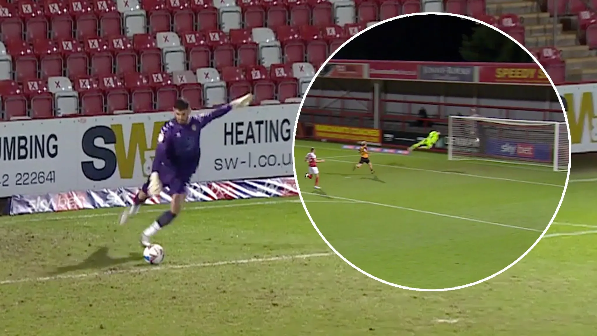 Tom King ghi bàn từ phát bóng lên khoảng 96,01 m — kỷ lục thế giới.